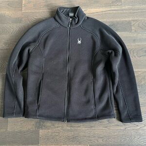Spyder Black Full-Zip Heavy Jacket with Logo